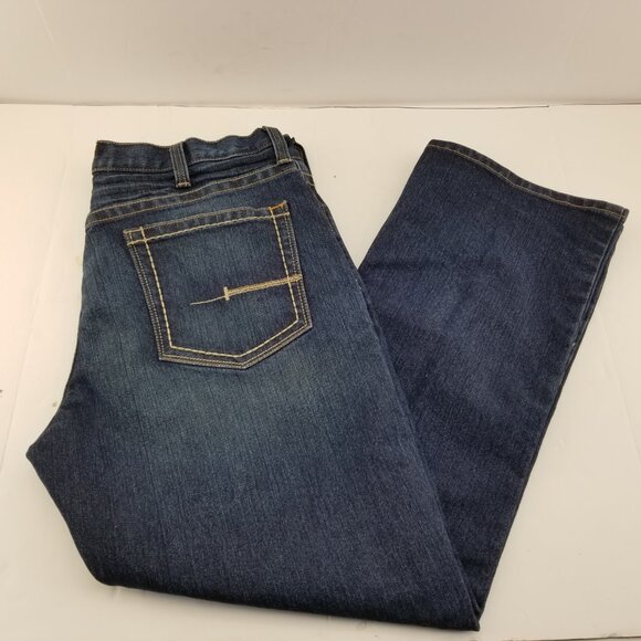 Ariat Rebar M4 Low Rise Boot Men's 38x30 Dark Wash Denim Western Blue Jeans - Picture 3 of 10